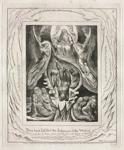 The Book of Job: Pl. 16, Thou hast fulfilled the Judgment of the Wicked, by William Blake