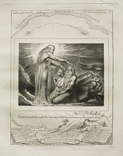 The Book of Job: Pl. 17, I have heard thee with the hearing of the Ear but now my Eye seeth thee, by William Blake