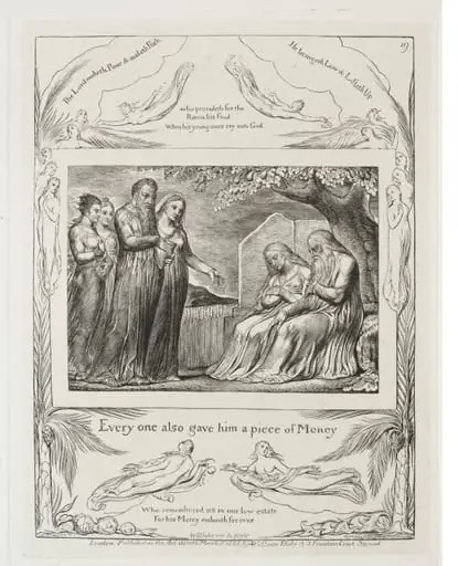 The Book of Job: Pl. 19, Every one also gave him a piece of money, by William Blake