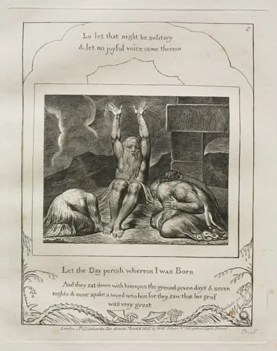 The Book of Job:  Pl. 8, Let the Day perish wherein I was Born, by William Blake