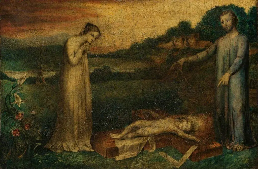 The Christ Child asleep on a cross, by William Blake