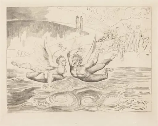 The Circle of the Corrupt Officials; the Devils Mauling Each Other, by William Blake