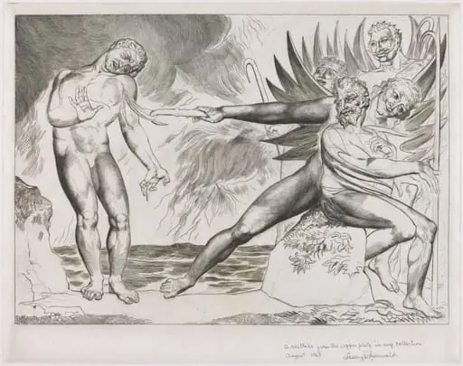 The Circle of the Corrupt Officials; the Devils Tormenting Ciampolo, by William Blake