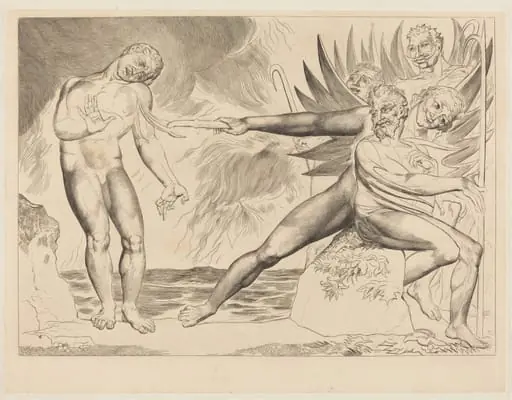 The Circle of the Corrupt Officials; the Devils Tormenting Ciampolo, by William Blake