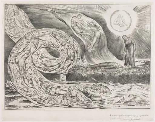 The Circle of the Lustful: Paolo and Francesca, by William Blake