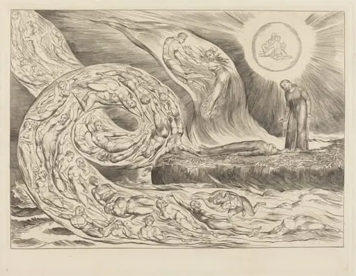 The Circle of the Lustful: Paolo and Francesca, by William Blake