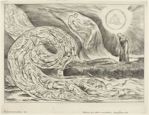 The Circle of the Lustful: Paolo and Francesca, by William Blake