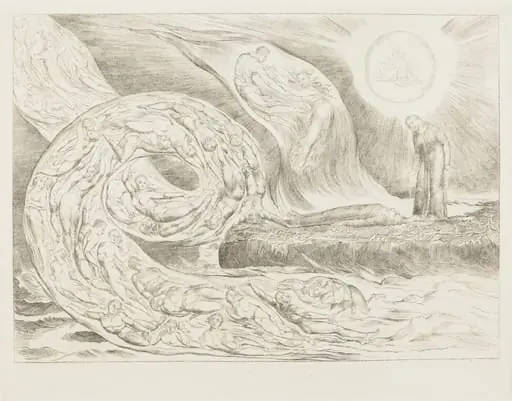 The Circle of the Lustful: Paolo and Francesca, by William Blake