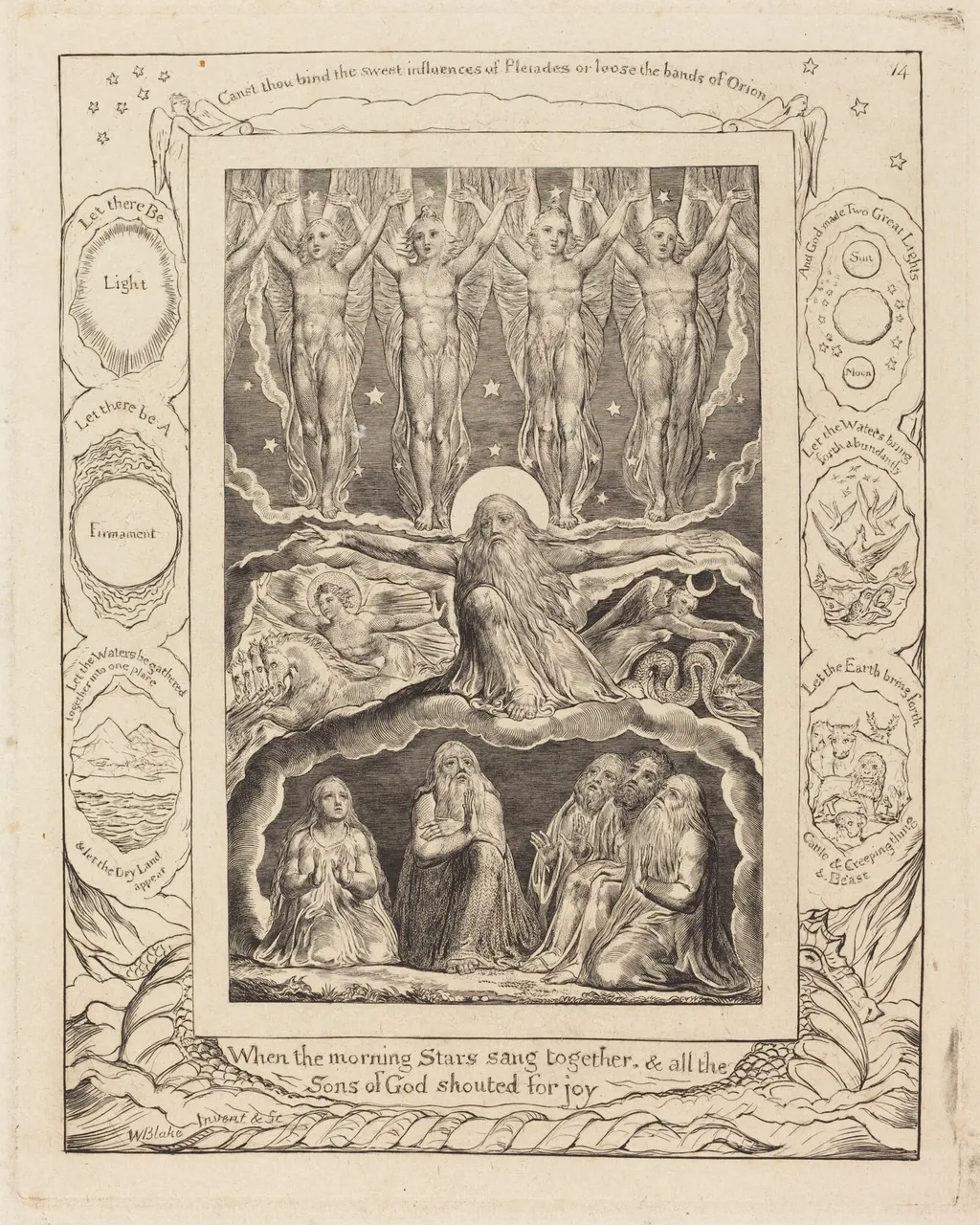 The Creation, by William Blake, ink, 1825