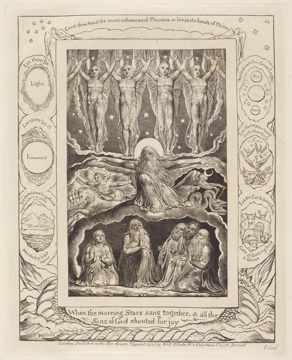 The Creation, by William Blake, ink, 1825