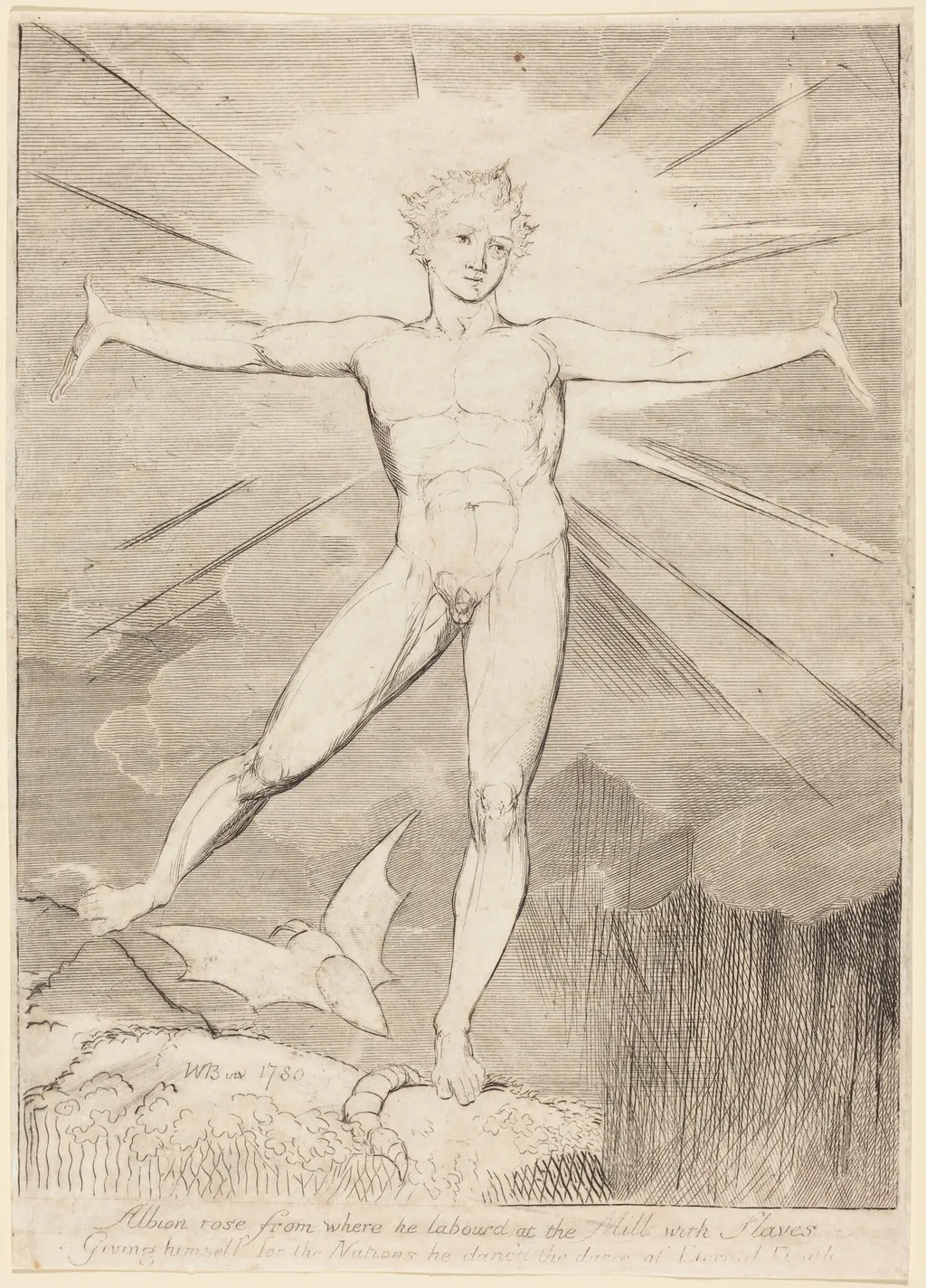 The Dance of Albion (Glad Day), by William Blake, ink, 1806