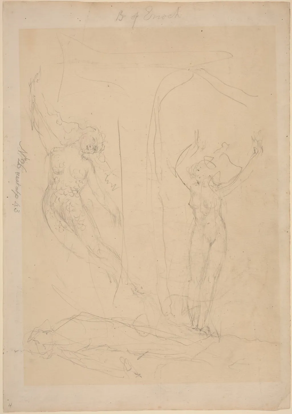The Daughter of Men Becomes a Siren, by William Blake, graphite, 1826