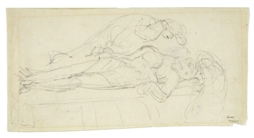 The death of the strong, wicked man, by William Blake, 1805