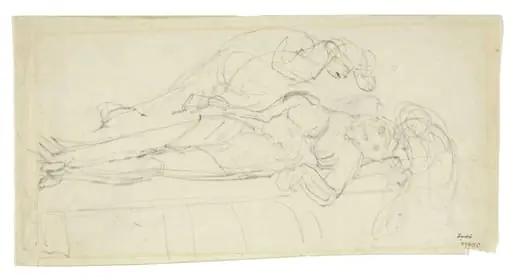 The death of the strong, wicked man, by William Blake