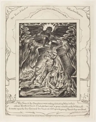 The Destruction of Job's Sons, by William Blake
