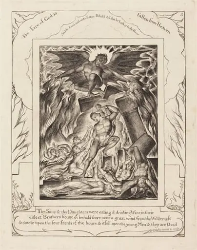 The Destruction of Job's Sons, by William Blake