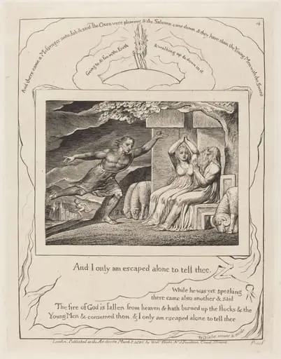 The Messengers Tell Job of His Misfortunes, by William Blake