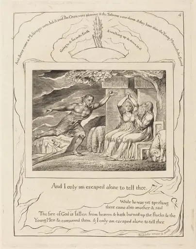 The Messengers Tell Job of His Misfortunes, by William Blake