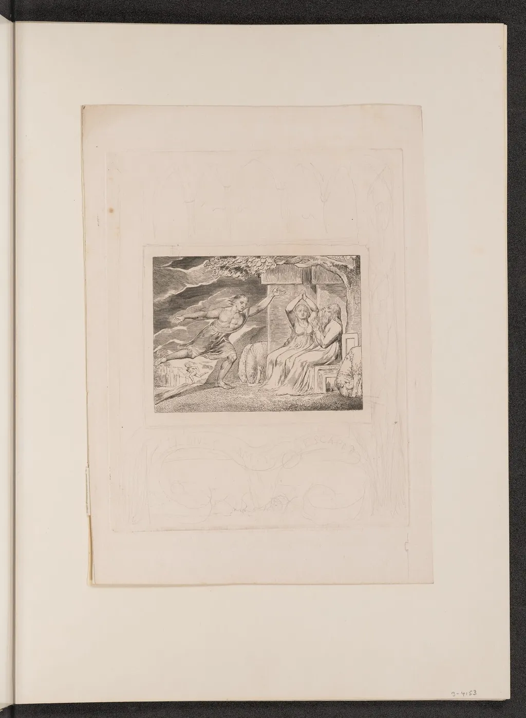 The Messengers Tell Job of His Misfortunes, by William Blake, graphite, 1825