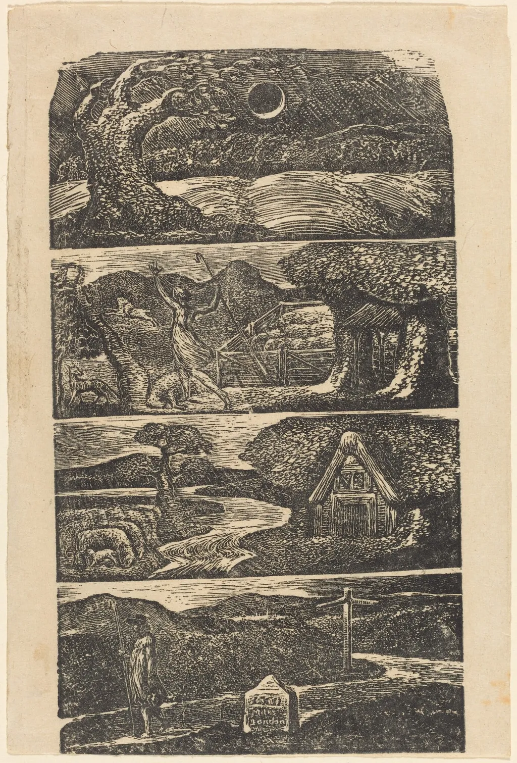 The Pastorals of Virgil, by William Blake, ink, 1821