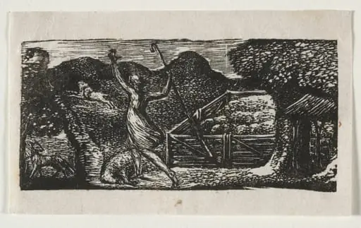The Pastorals of Virgil, Eclogue I: The Shepherd Chases away a Wolf, by William Blake