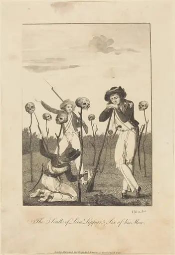 The Sculls of Lieut Leppar, & Six of his Men, by William Blake