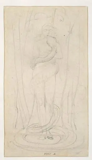 The serpent caressing Eve, by William Blake