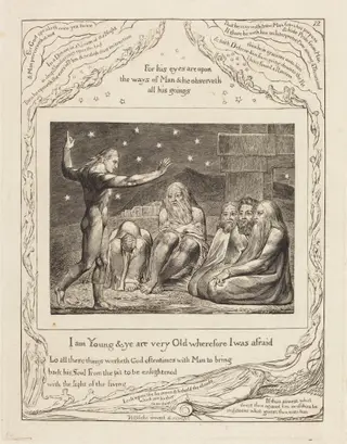 The Wrath of Elihu, by William Blake, 1825