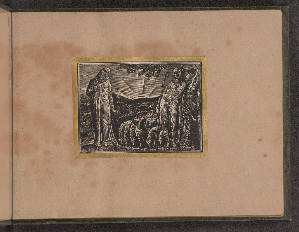 Thenot and Colinet, by William Blake, ink, 1821