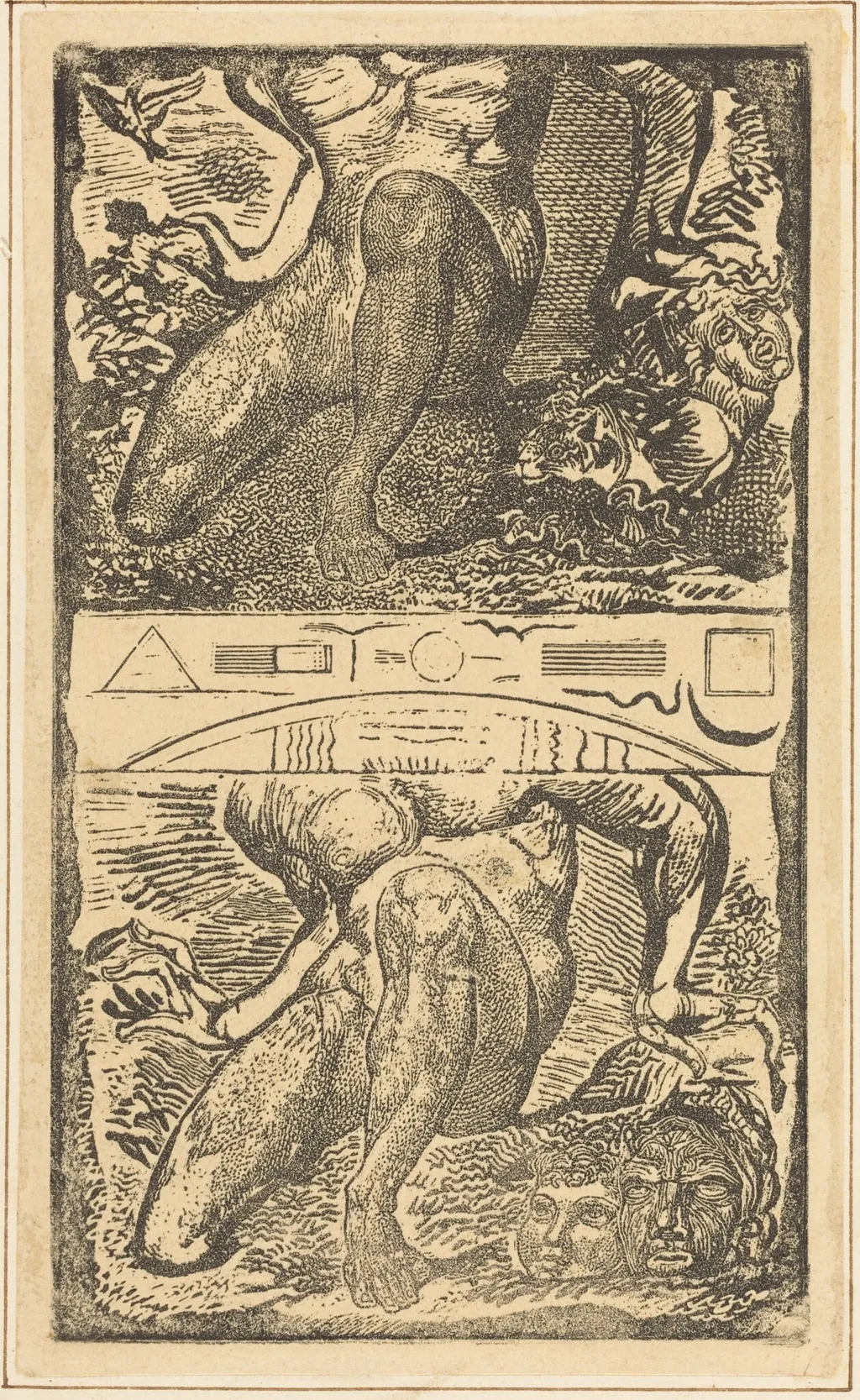 Unknown subject (Let Him look up into the Heaven and laugh in the bright air), by William Blake, ink, 1805
