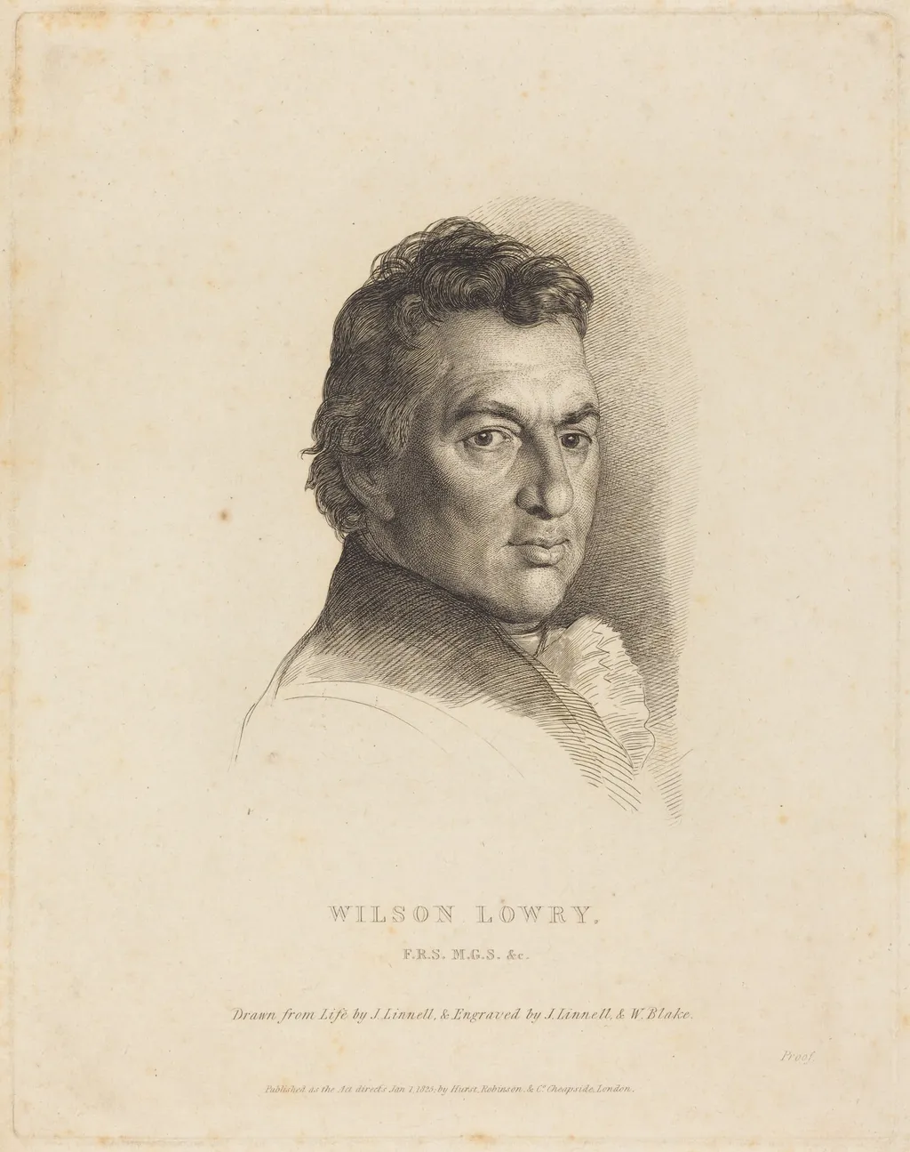 Wilson Lowry, by William Blake, ink, 1825