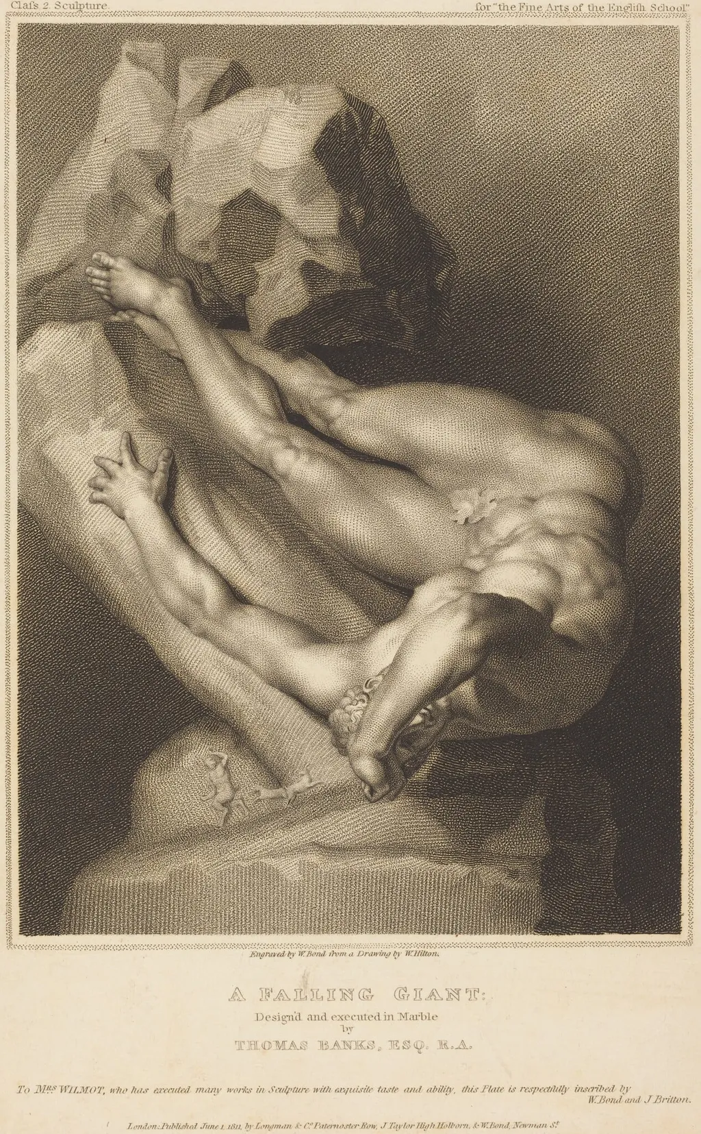 A Falling Giant, by William Bond, ink, 1811