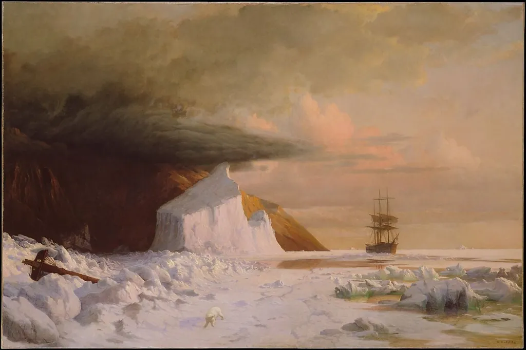 An Arctic Summer: Boring Through the Pack in Melville Bay, by William Bradford, oil, 1871