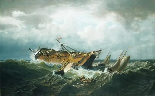 Shipwreck off Nantucket (Wreck off Nantucket after a Storm), by William Bradford