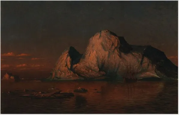 The Midnight Sun on Melville Sound, Northwest Passage, by William Bradford, oil, 1888