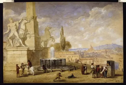 Monte Cavallo, Rome, by William Brockedon