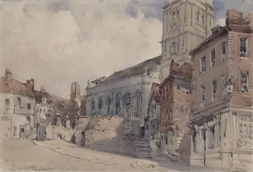All Hallows Church, Worcester, by William Callow