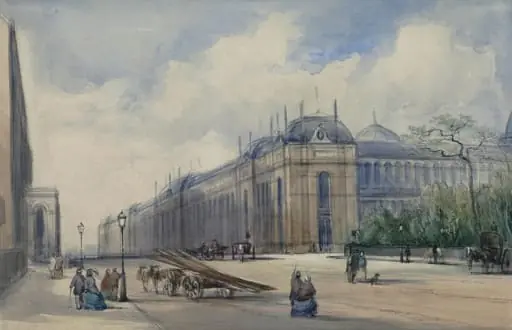 South-east aspect of the 1862 Exhibition Building, by William Callow