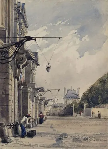 The Rue de Rivoli, near the Tuileries, Paris, by William Callow