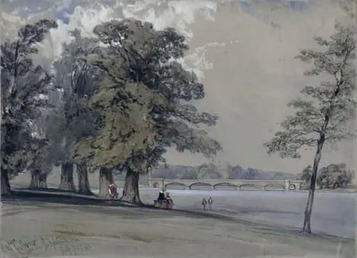 View on the Serpentine, Hyde Park, by William Callow