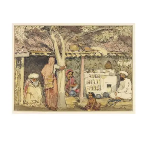 A bangle-seller in his shop, Pune, by William Carpenter