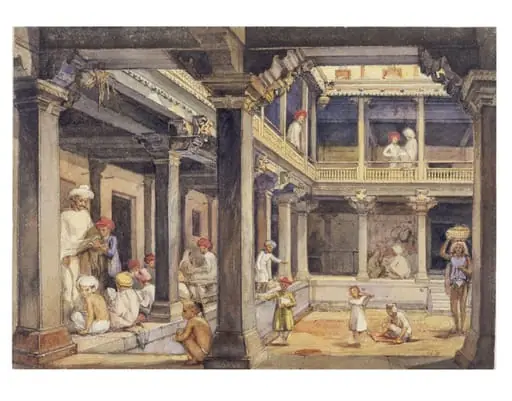 Courtyard of a house in Pune, by William Carpenter