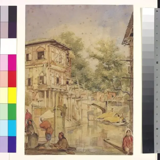On the Mar Canal at Srinagar, Kashmir, by William Carpenter