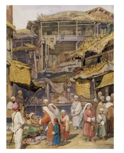 Street in Srinagar, by William Carpenter