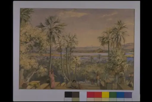 View eastwards from the steps behind Mount Mary Church, Bandra, Bombay, by William Carpenter