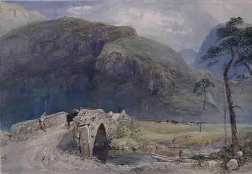 Landscape with bridge and cattle, by William Collingwood Smith
