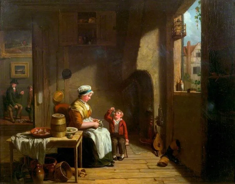 A Country Kitchen, by William Collins, oil, 1811