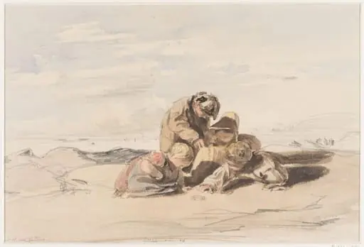 Littlehampton : Seashore Study with Children Playing on the Sands, by William Collins