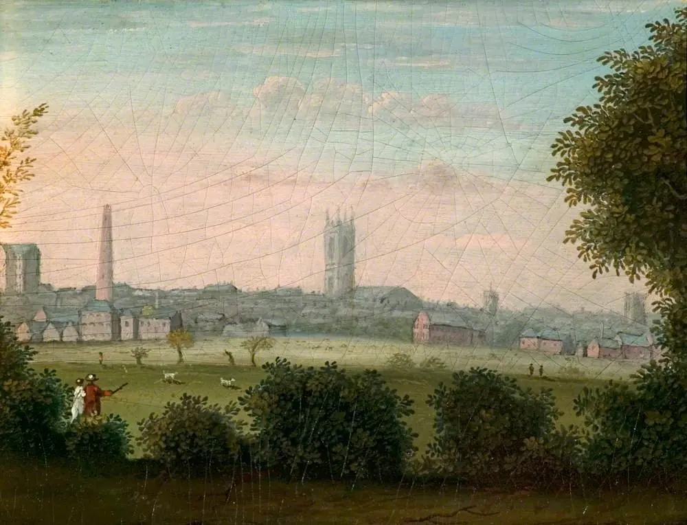 Derby Mill, Shot Tower and All Saints' Church, by William Corden the Elder