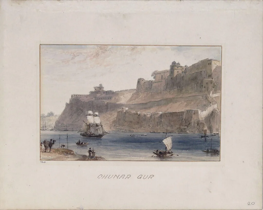 Chunar Gur, by William Daniell, watercolor, 1789